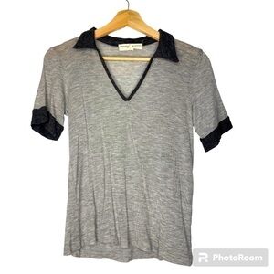 PROJECT SOCIAL T URBAN OUTFITTERS GRAY COLLARED TEE SHIRT SIZE MEDIUM
